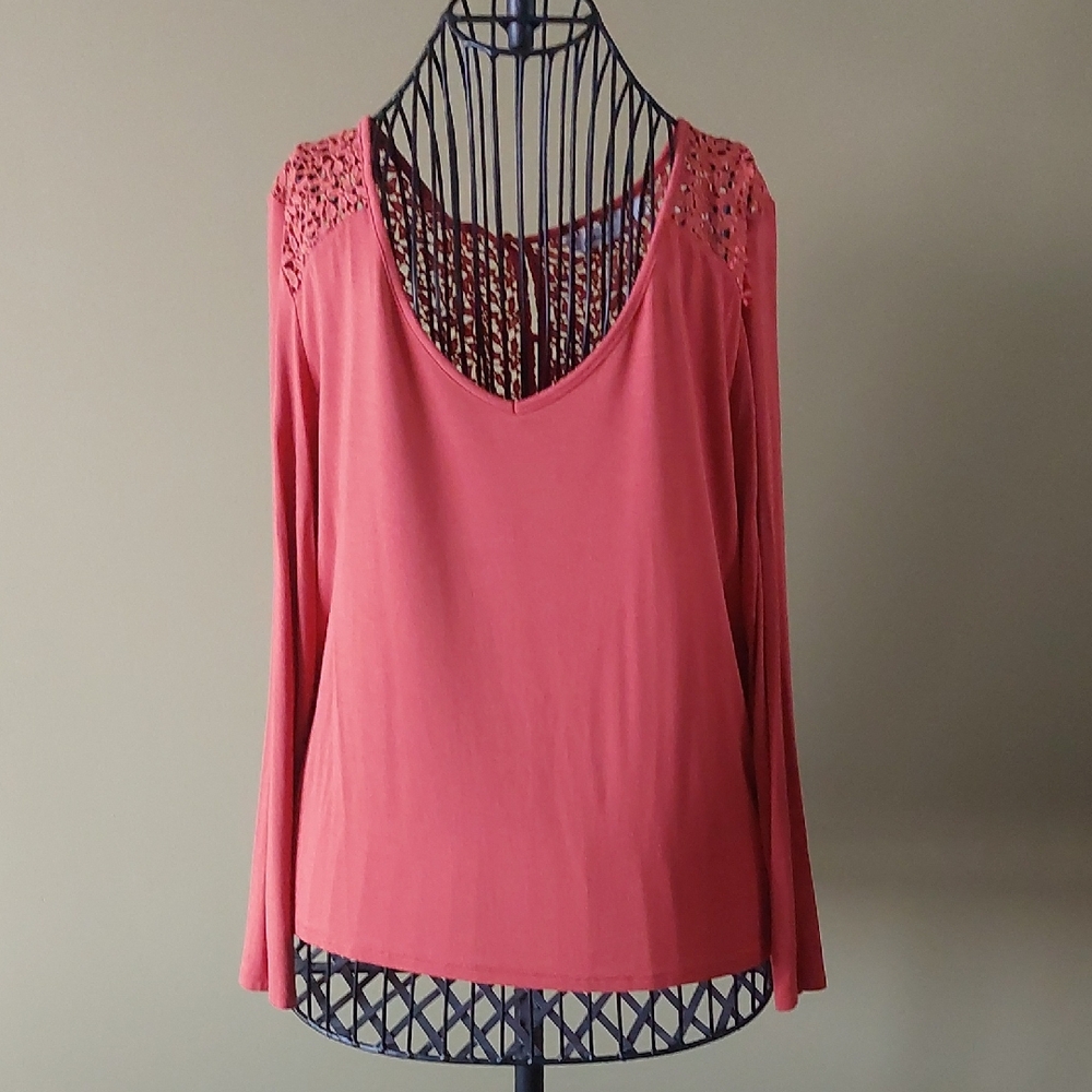 Reitmans Coral Long Sleeve Blouse